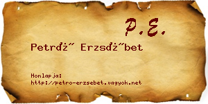 Petró Erzsébet névjegykártya