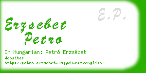 erzsebet petro business card